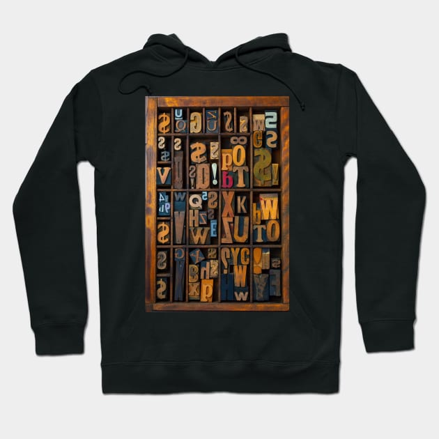 Typography Block Letters Hoodie by photogarry